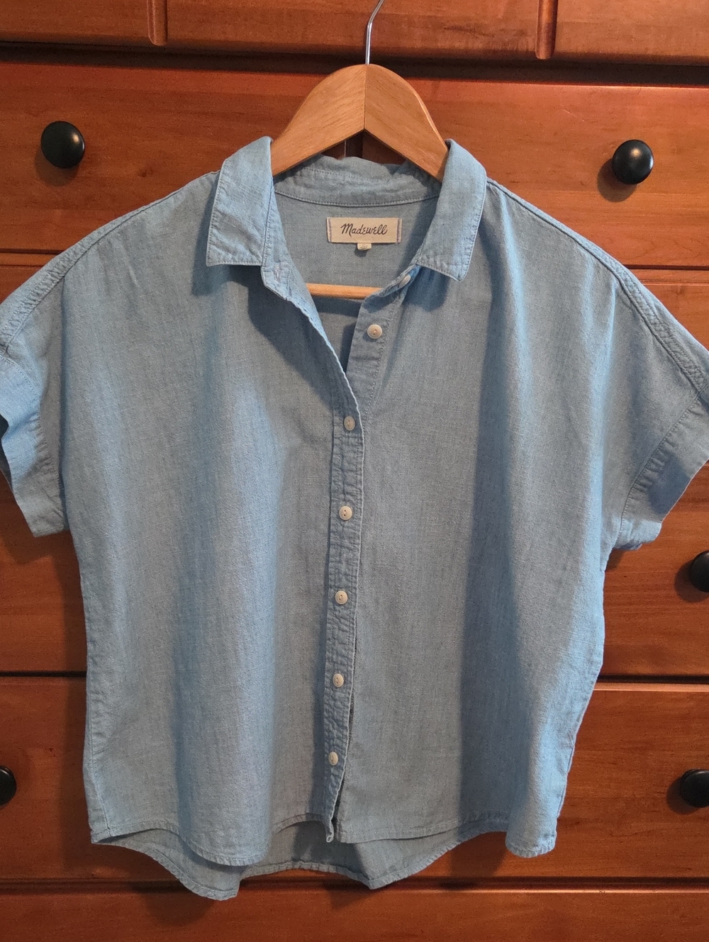 Madewell Light Blue Short Sleeve Denim Button-Up